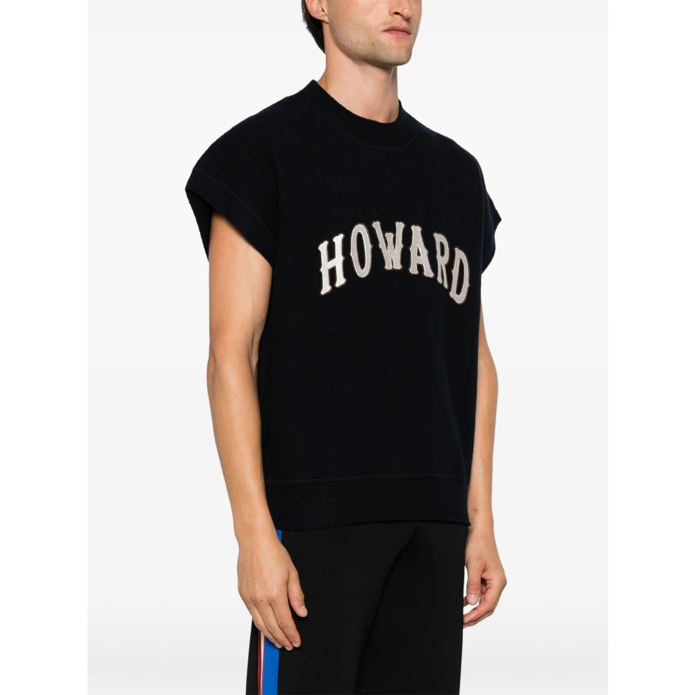 Wales Bonner Howard Gebreid Vest Marineblauw Blue Heren