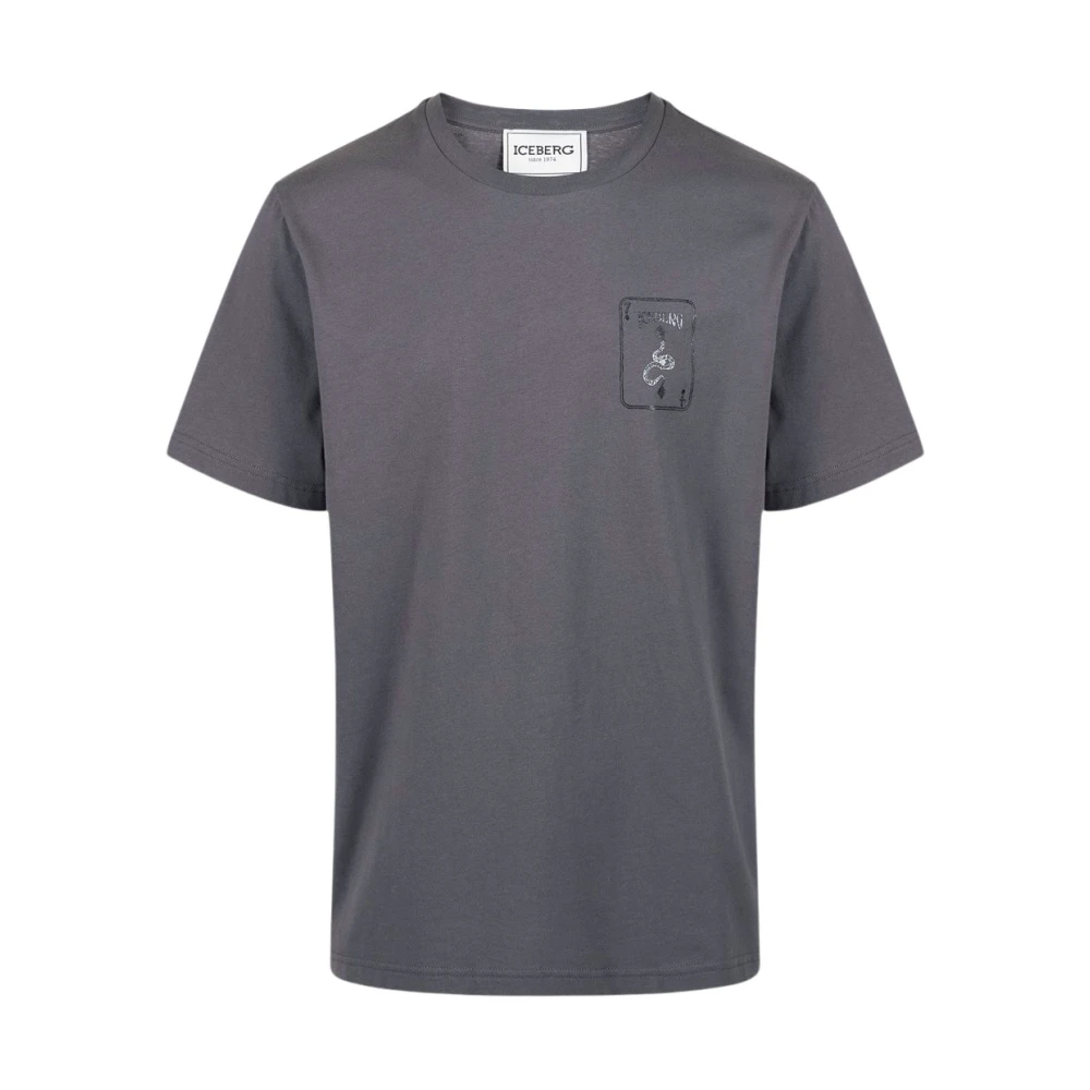 Iceberg T-shirt met korte mouwen met prints en borduursels Gray Heren