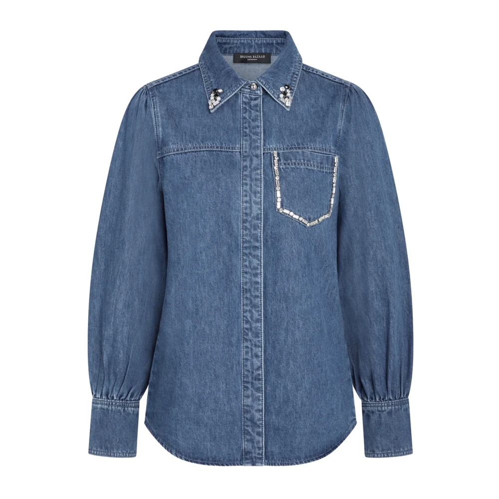Bruuns Bazaar Donkerblauw Denim Shirt Blue Dames