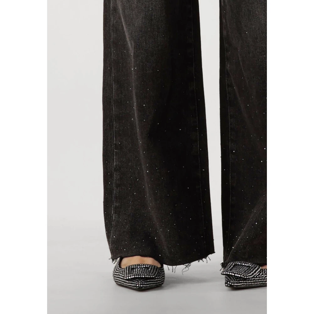 Catwalk Junkie Metallic Strass Loose Fit Jeans Black Dames