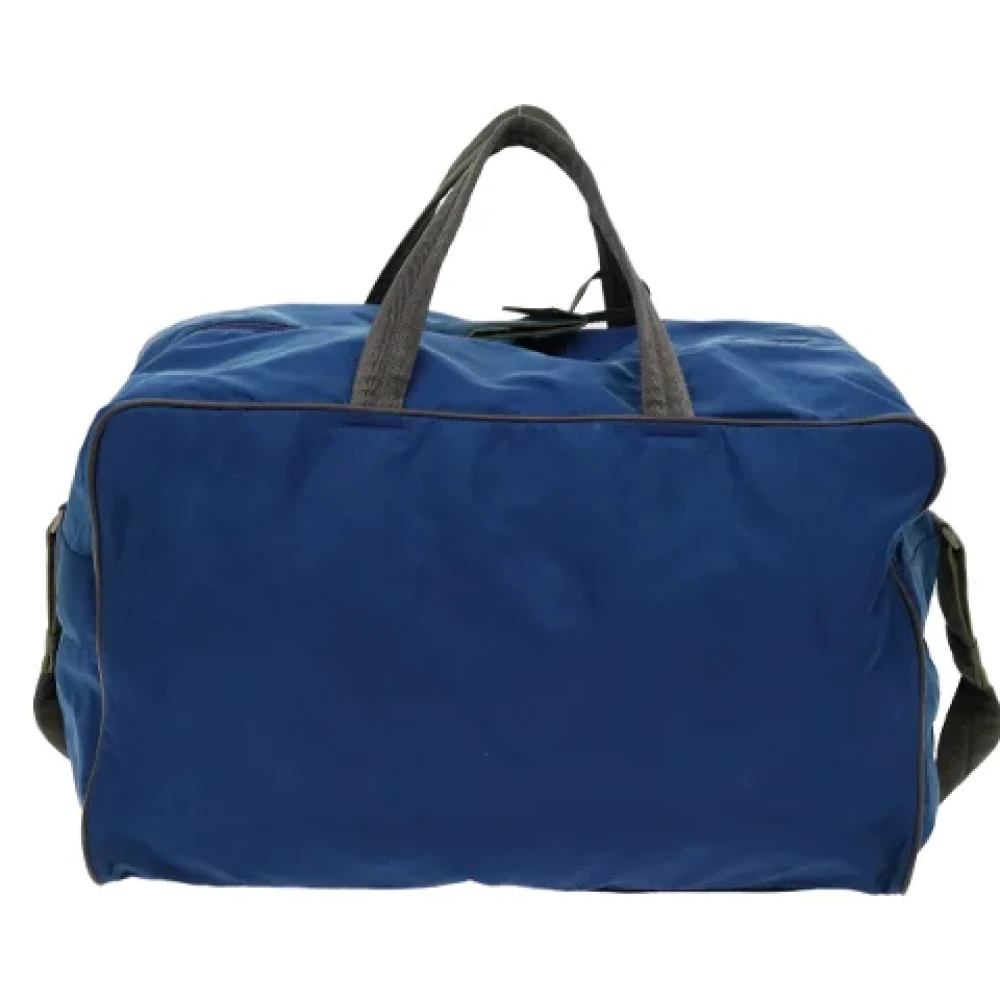 Prada Vintage Pre-owned Fabric travel-bags Blue Dames
