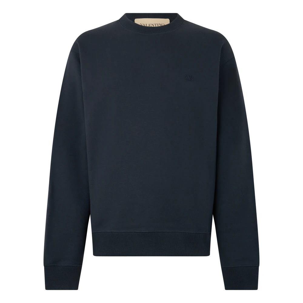 Valentino Garavani Cotton Sweatshirt With Embroidery - Male - Sweatshirts - Blue - L - Sweatshirts & Hoodies