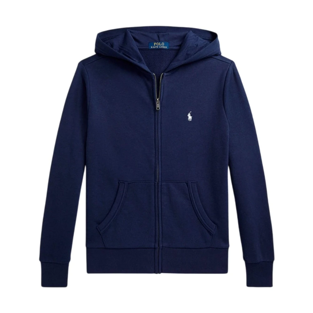 Polo Ralph Lauren Boys Blue Kids Sweatshirts, 7 Y, Navy Logo Hoodie Jacket