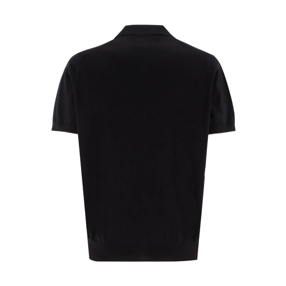 BRUNELLO CUCINELLI Stijlvolle Contrast Polo Shirt Black Heren