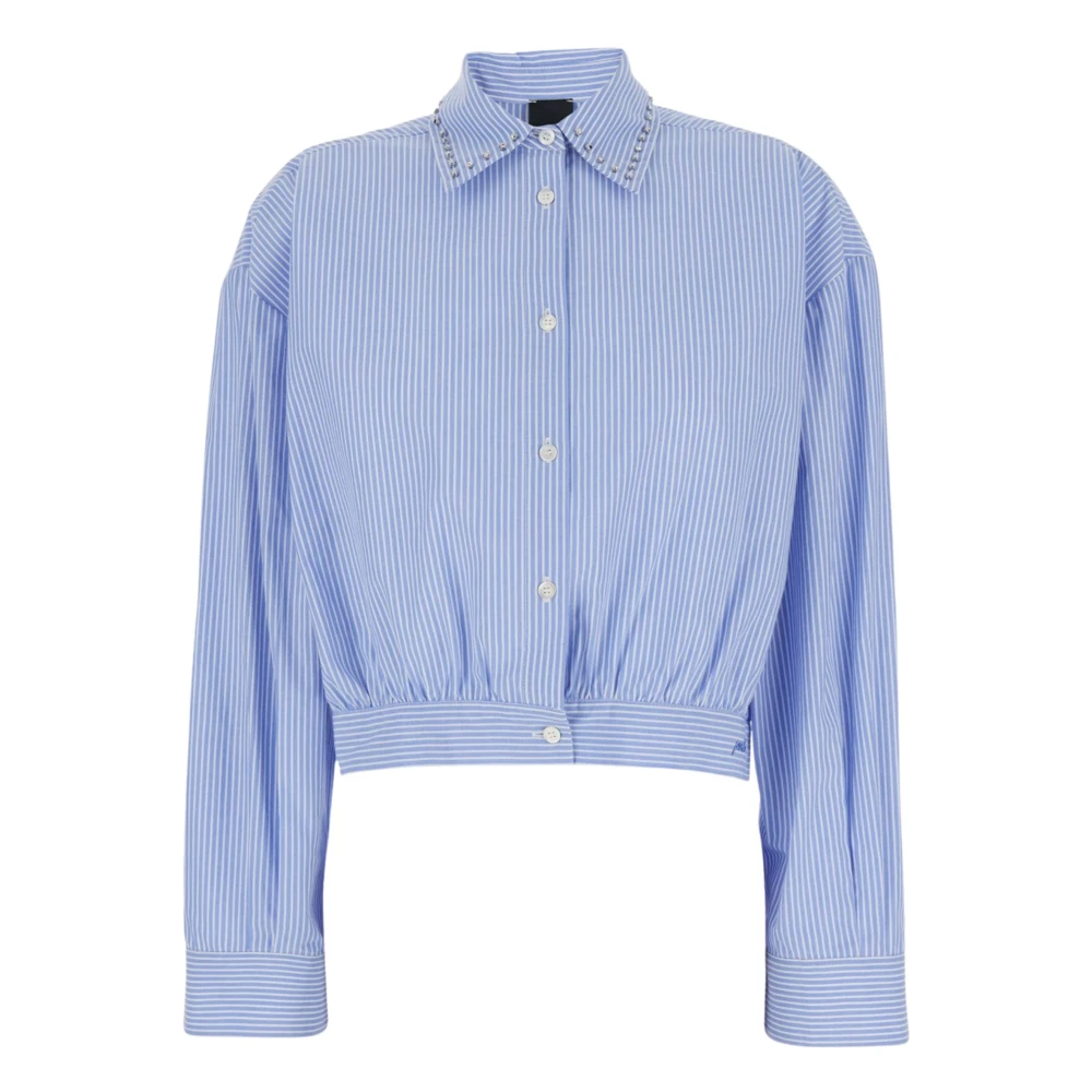 Pinko Women's Blue Shirts, Xs, Striped Dropped Shirt