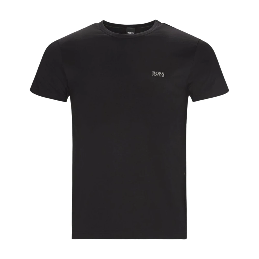 Hugo Boss Bedrukt Logo Katoenen T-Shirt Zwart Black Heren