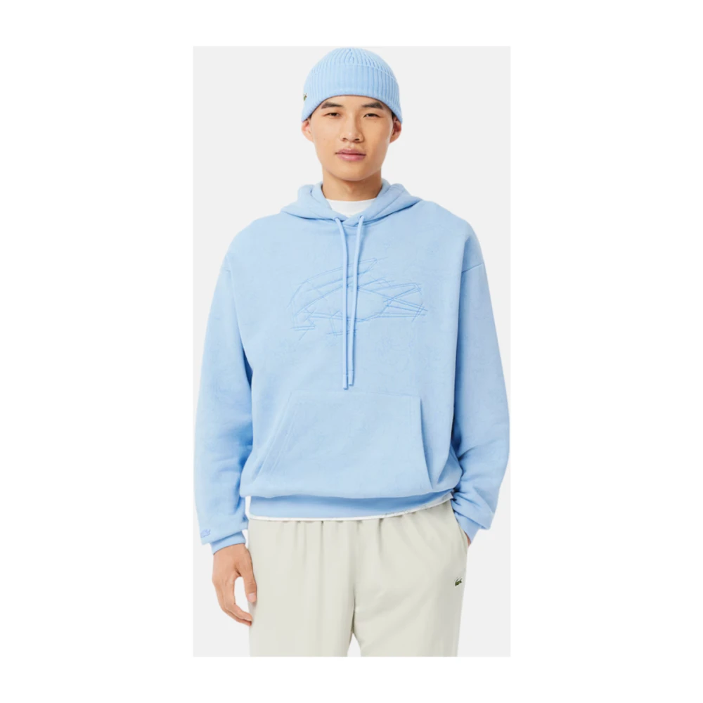 Lacoste Bloemen hoodie Blauw Blue Heren
