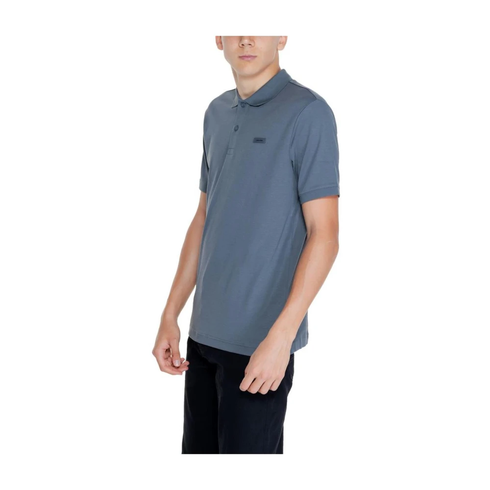 Calvin Klein Grijze Katoenen Poloshirt Blue Heren