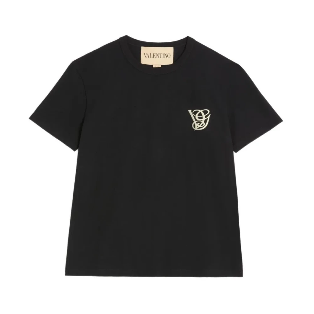 Valentino Garavani Men's Black T-Shirts, 3XL, Vg Patch Cotton T-Shirt