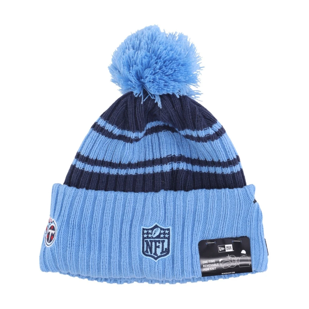 new era Tennessee Titans Pom Beanie Hat Blue Heren
