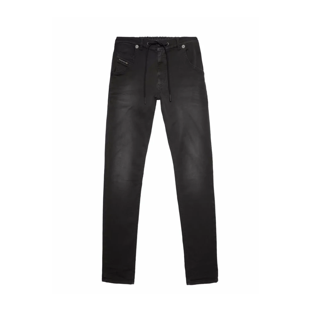 Diesel Comfortabele Straight Jeans voor Mannen Black Heren