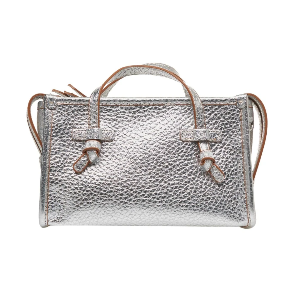 Gianni Chiarini Elegante Zilveren Leren Schoudertas Gray Dames