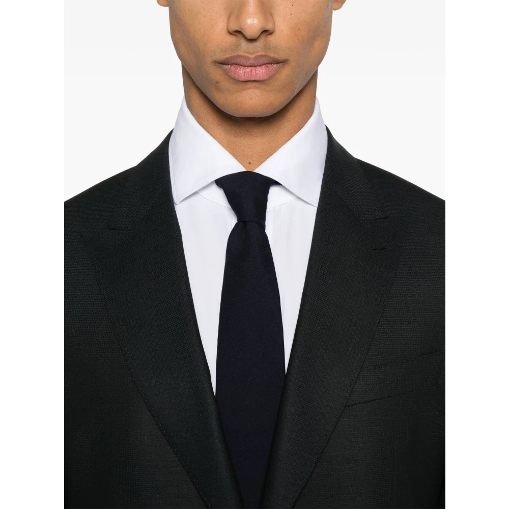 Hugo Boss Slim Fit Gemengd Wol Pak Black Heren