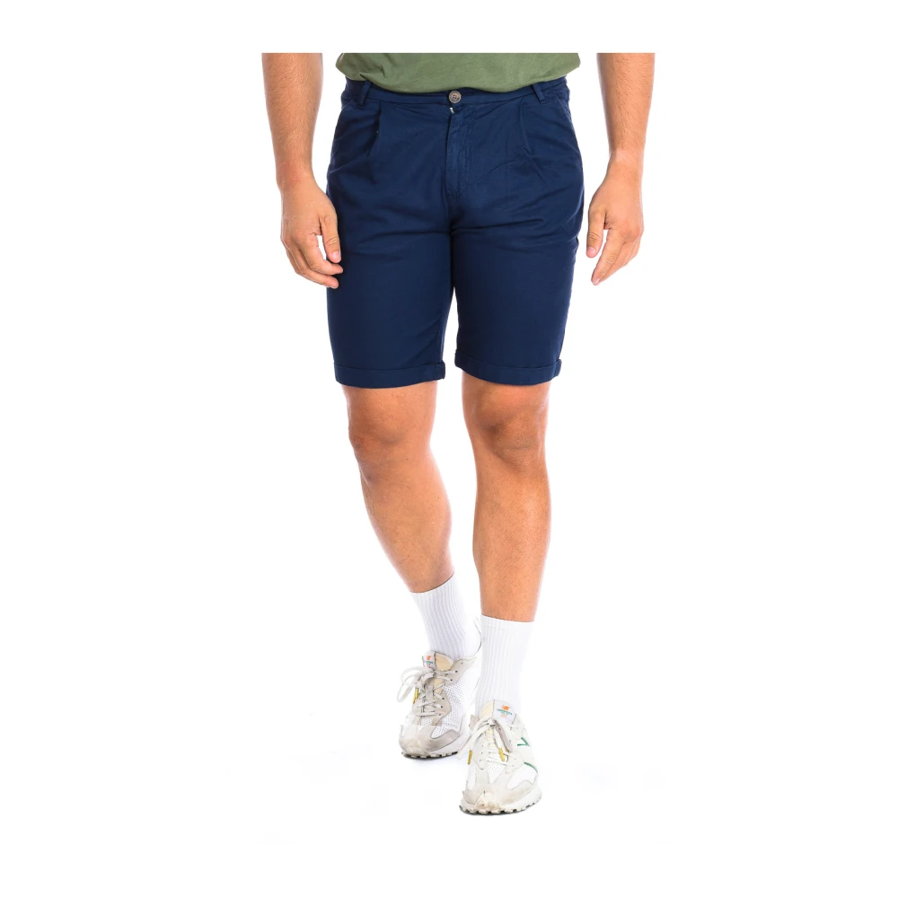 LA MARTINA Witte Bermuda Shorts Casual Trendy Stijl Blue Heren
