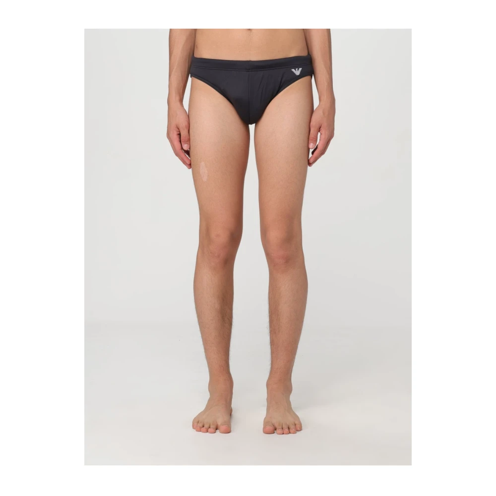 Emporio Armani Geborduurde logo zwembroek Zwart Black Heren