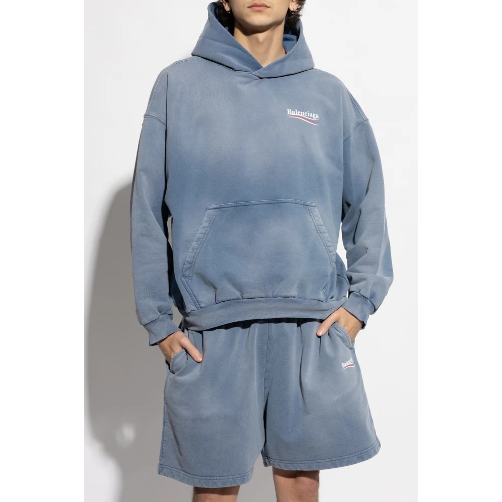 Balenciaga Hoodie Blue Heren
