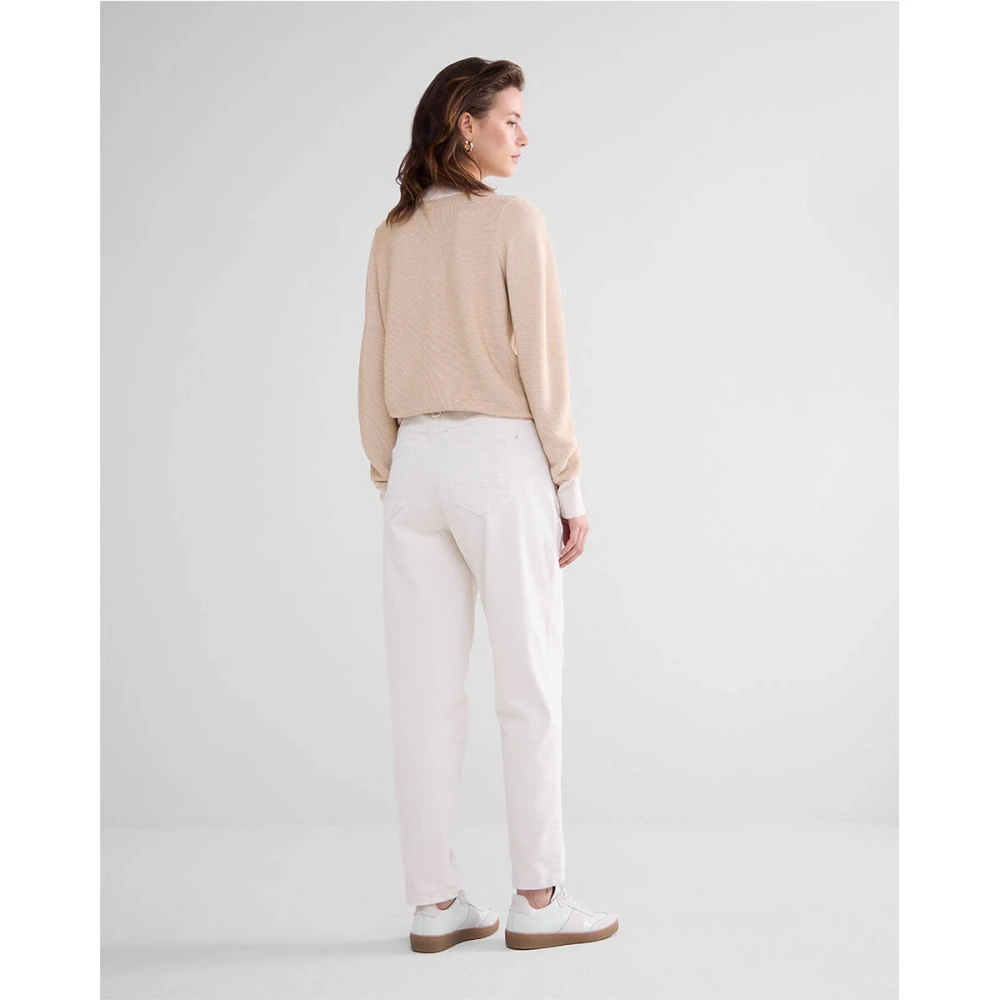Summum Woman Premium Stretch Twill Barrel Fit Broek Beige Dames