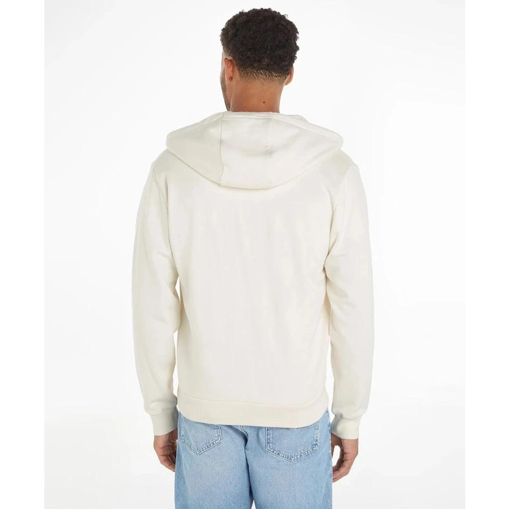 Tommy Jeans Flag Zip Regular Sweat Vest Beige Heren
