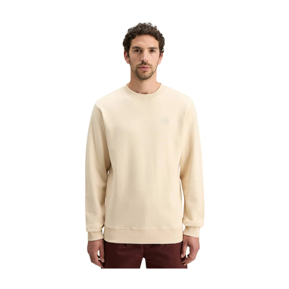 Scotch & Soda Essential Logo Badge Crew Sweatshirt Beige Heren