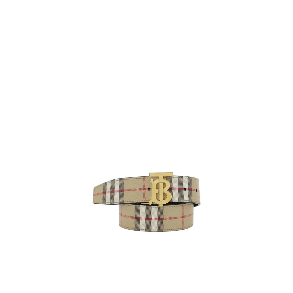 Burberry Goudverguld riem met iconisch patroon Multicolor Heren
