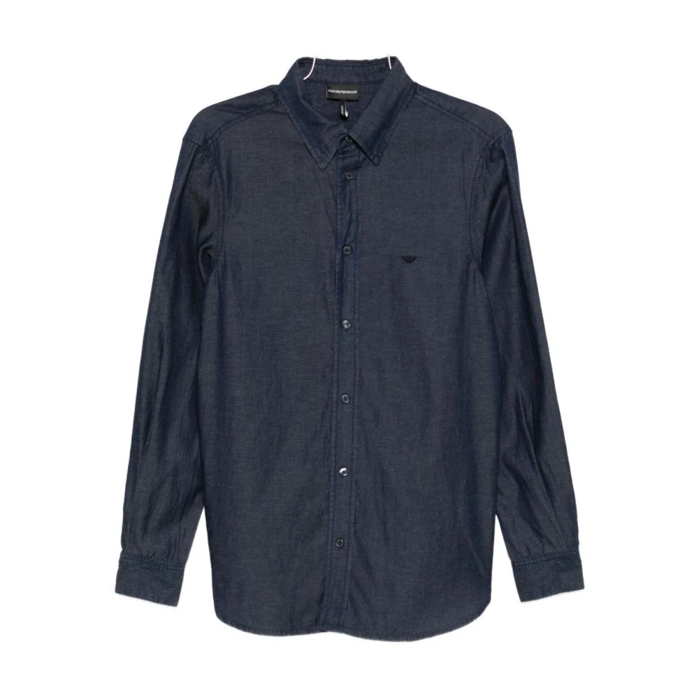 Emporio Armani Men's Blue Denim Shirt - Casual Shirts - 2XL - Shirts