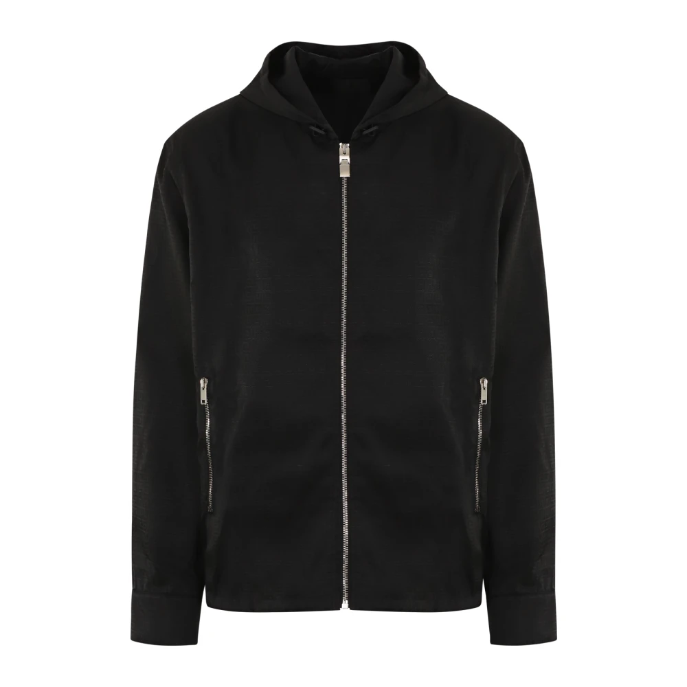Givenchy Men's Black Jacquard Windbreaker Jacket 4G