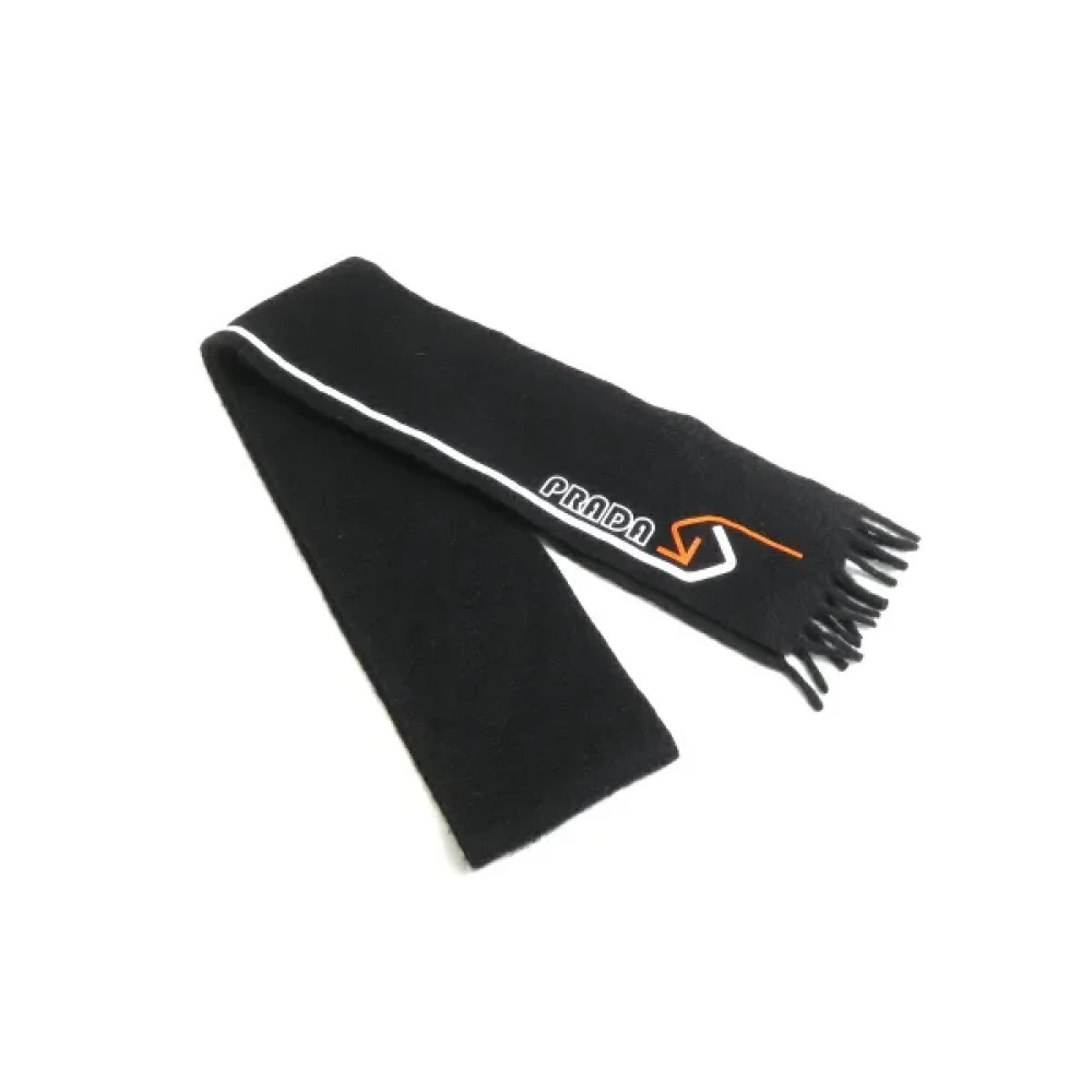 Prada Vintage Pre-owned Cashmere scarves Black Dames