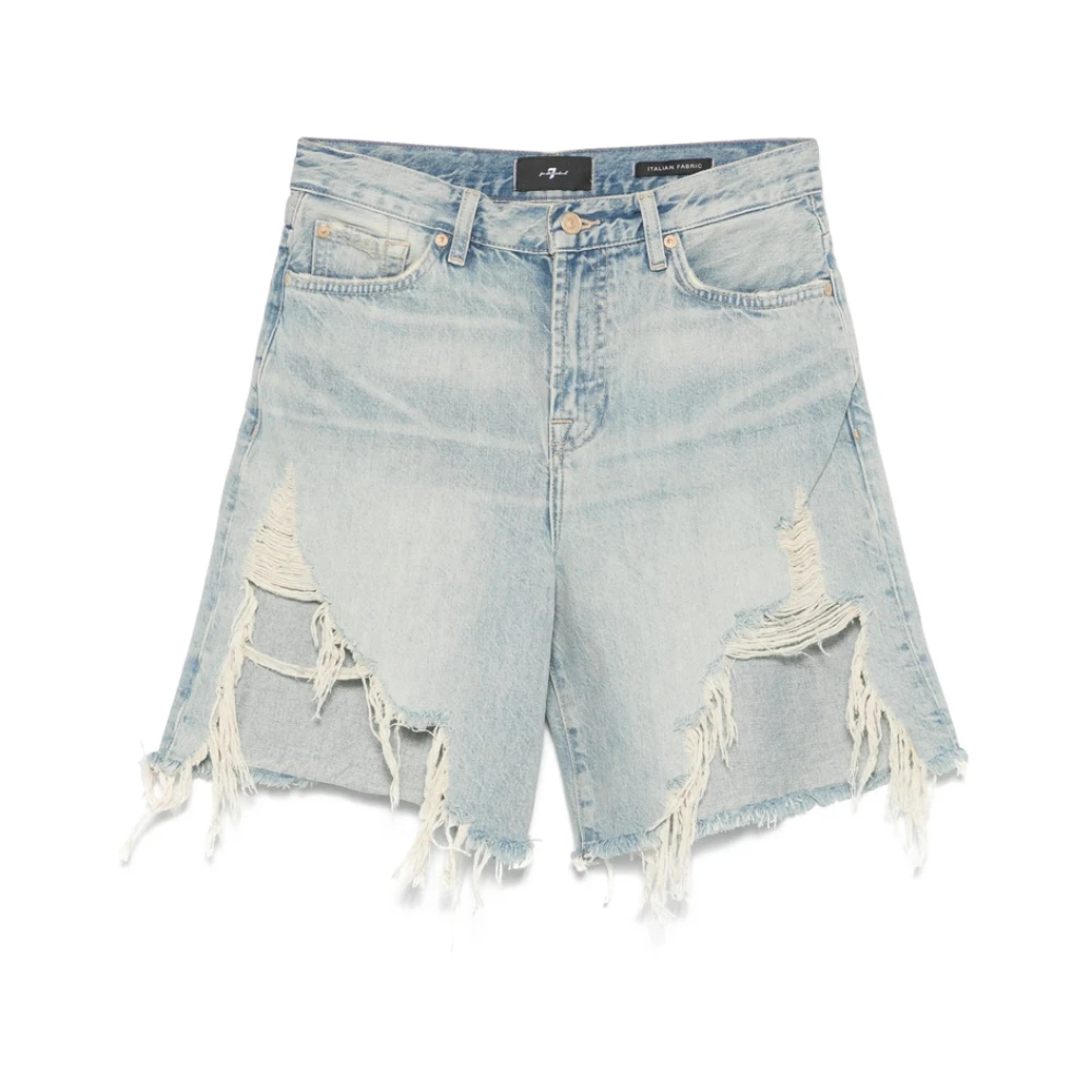 7 For All Mankind Lichtblauwe Ripped Denim Jeans Blue Dames