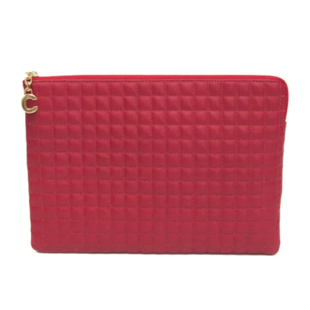 Celine Vintage Pre-owned Leather clutches Red Dames