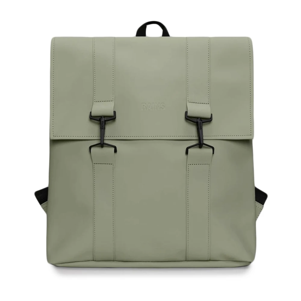 Rains Men's Grey Pu Fabric Backpack With Laptop Pocket