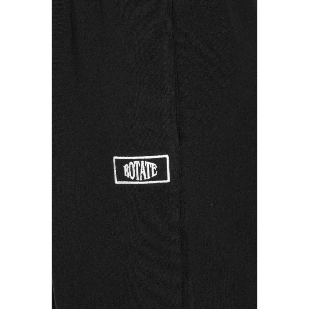 Rotate Birger Christensen Joggingbroek met elastische tailleband en geborduurd logo Black Dames
