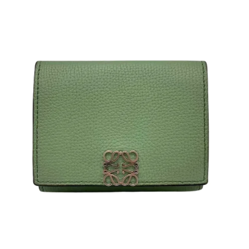 Loewe Pre-owned Leather wallets Green Dames