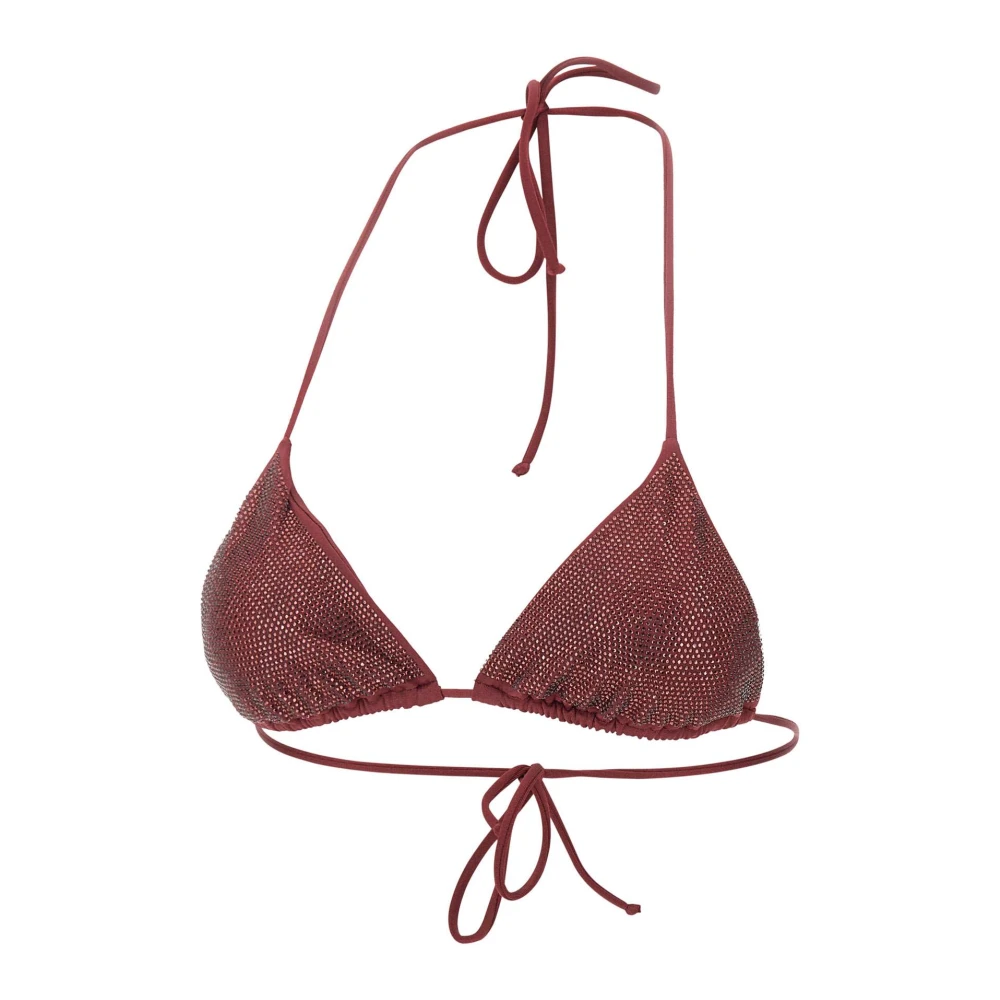 Mc2 Saint Barth Women's Red Annabelle Triangle Bikini Top - Bikinis - Xs - Swimwear