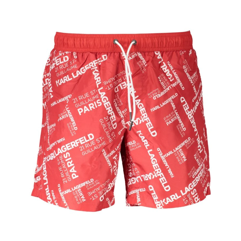 Karl Lagerfeld Men's Red Rosso Swim Boxer