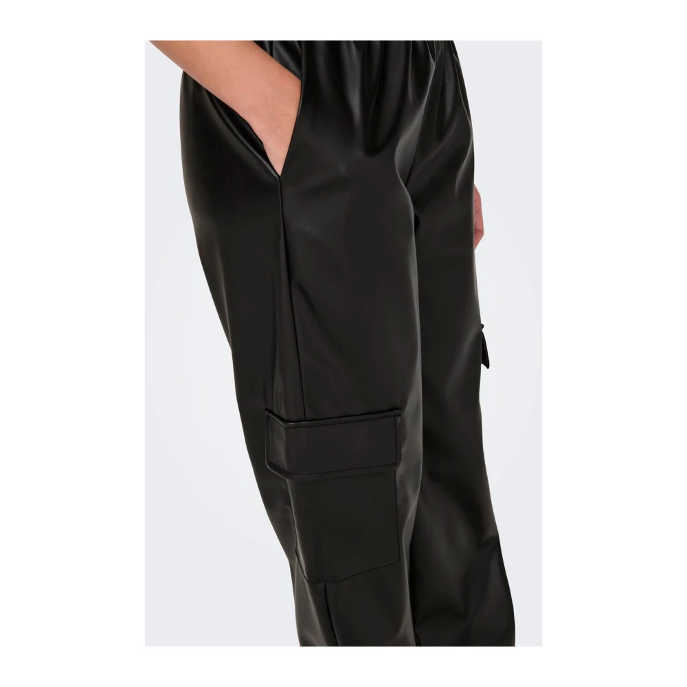 Only Cargo Leren Broek voor Vrouwen Black Dames