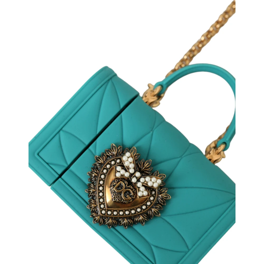 Dolce & Gabbana Turquoise Siliconen Hart Airpods Hoesje Multicolor Dames