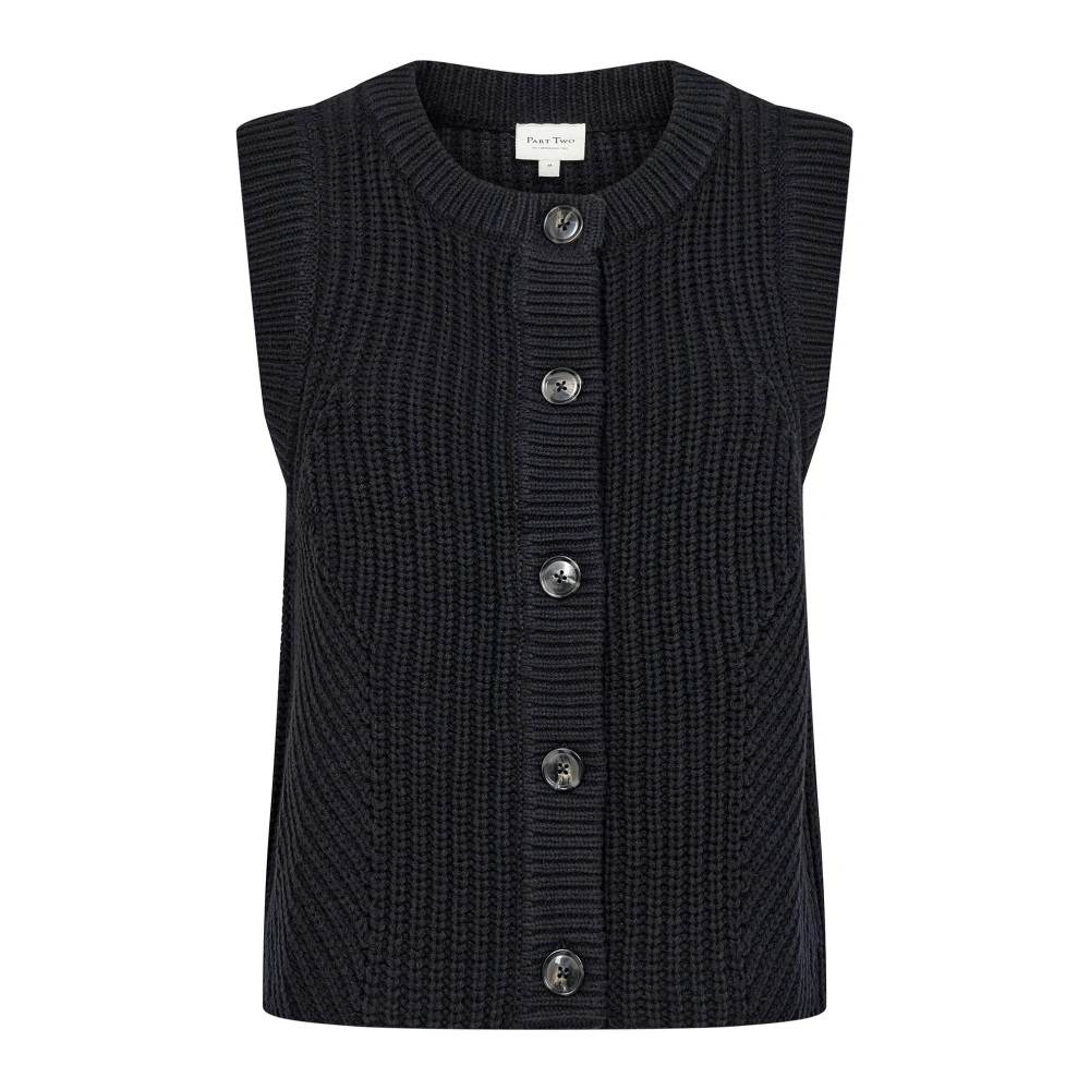 Part Two Gebreid Vest Donkerblauw Noemiepw Blue Dames