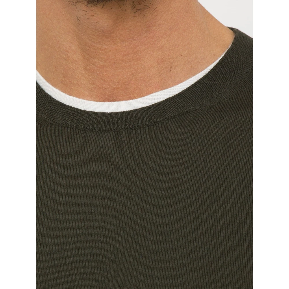 Paolo Pecora Groene Crewneck Shirt Green Heren