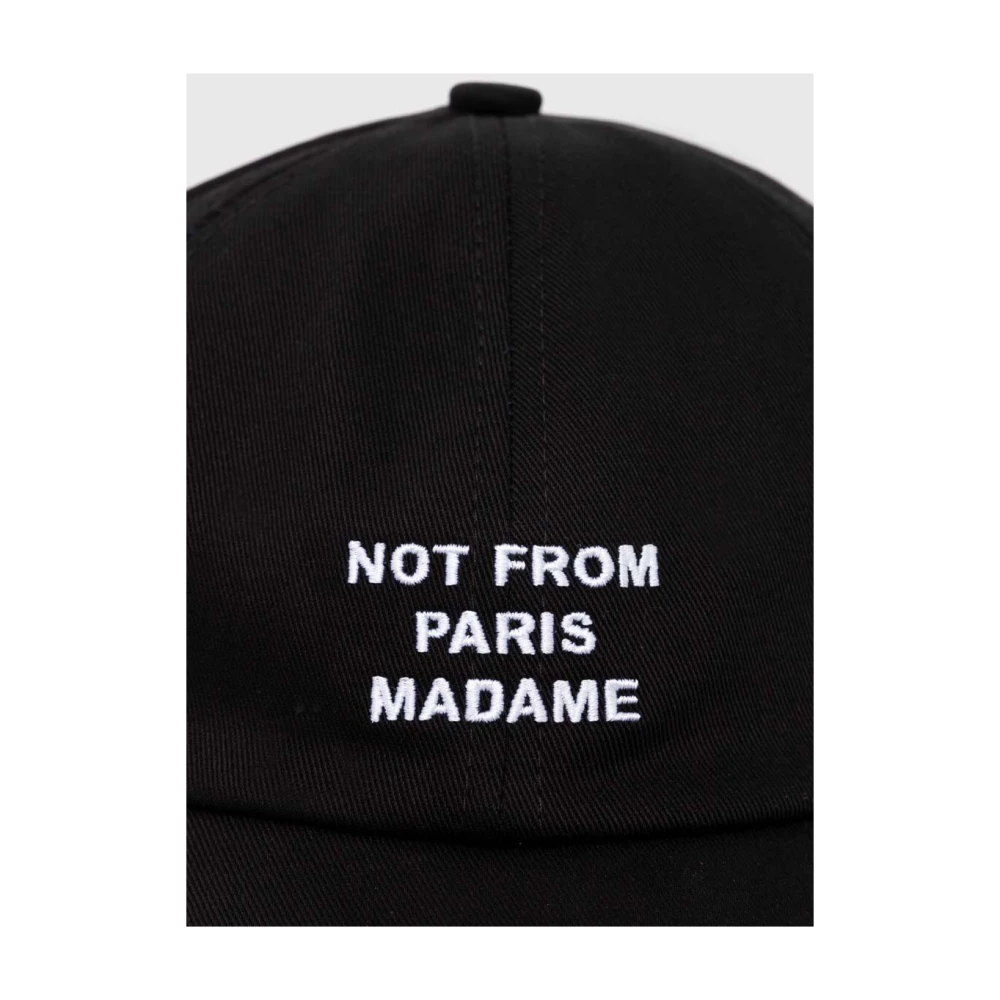 Drole de Monsieur Geborduurde Slogan Katoenen Baseballpet Black Heren