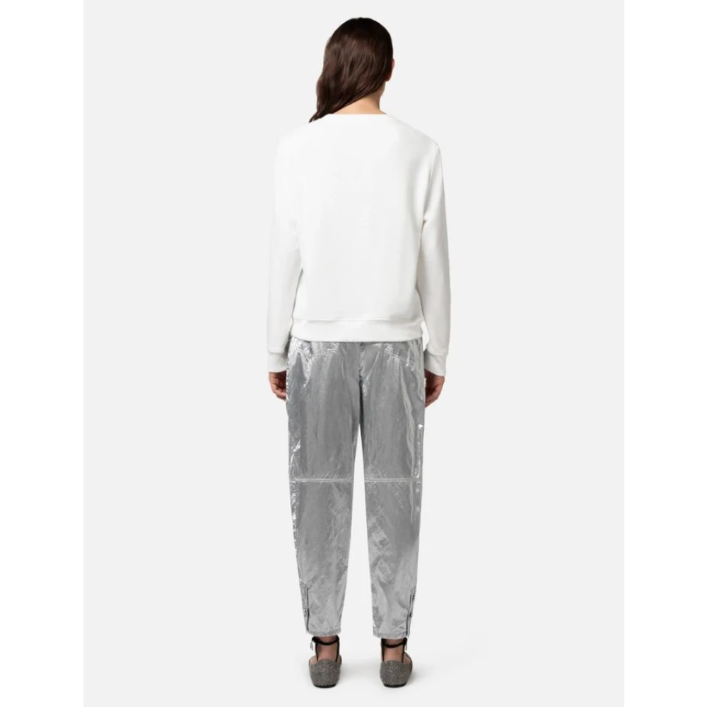 Elisabetta Franchi Ivory Sweaters met Logo Print White Dames