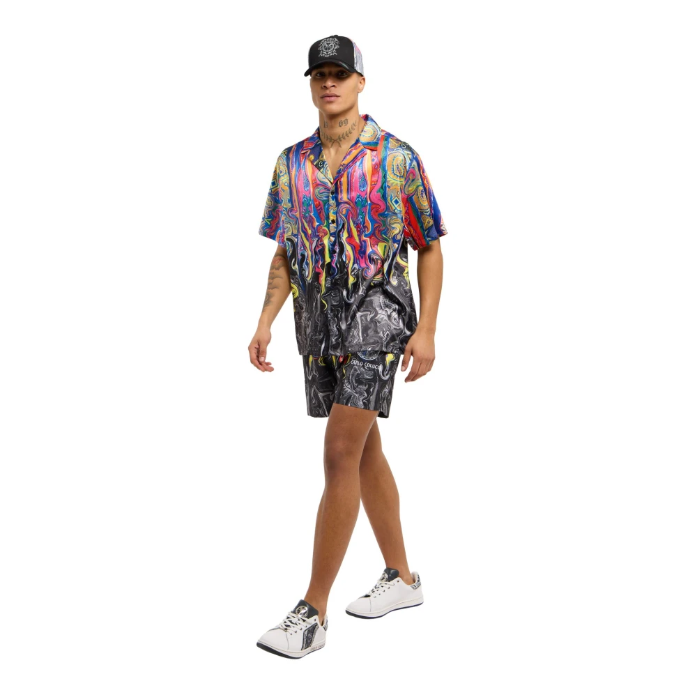 carlo colucci Artistiek Gebreid Shirt Multicolor Heren