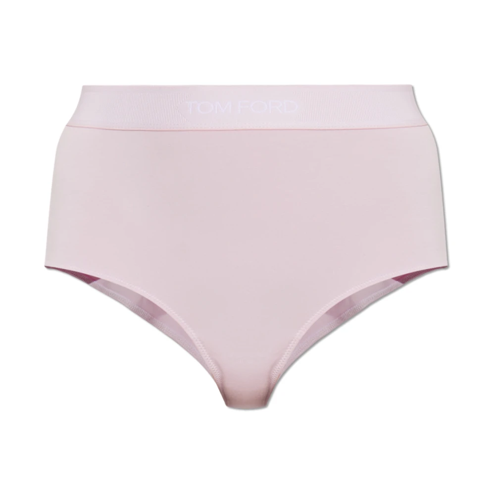 Tom Ford Vrouw Roze Ondergoed Dames, M, Leer, Modal Signature Briefs