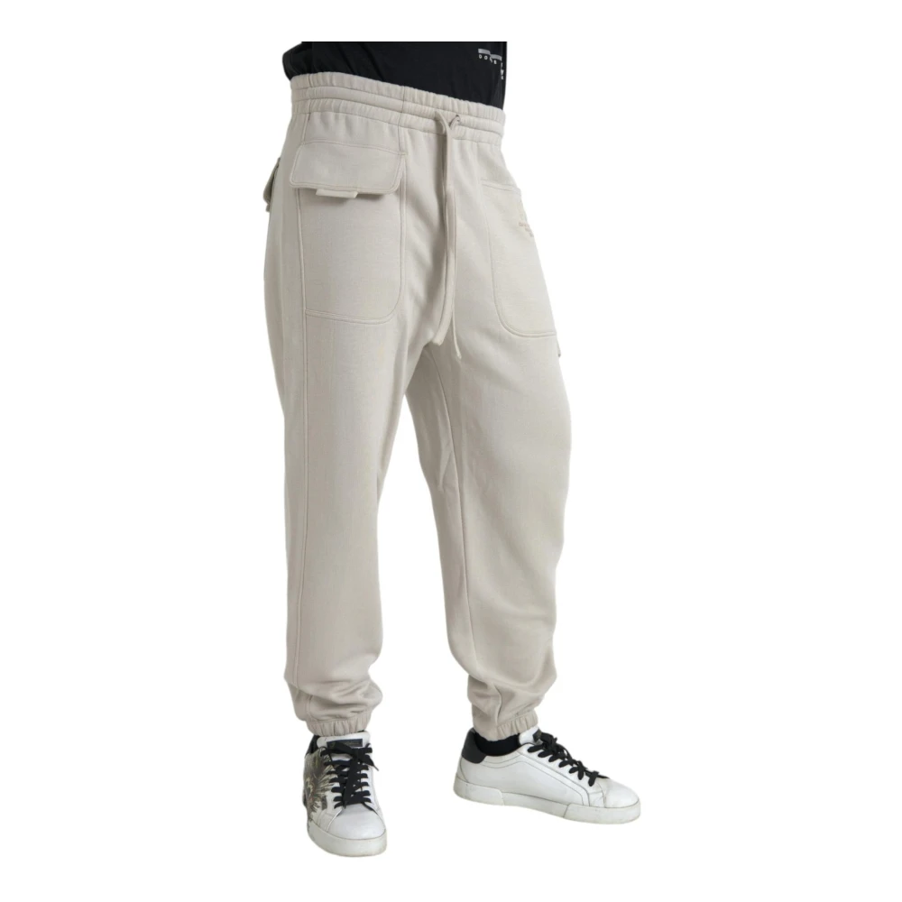 Dolce & Gabbana Off-White Cargo Jogger Sweatpants White Heren