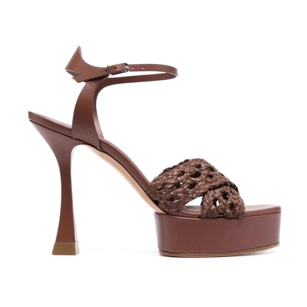 Casadei Versilia Rum Hoge Hak Sandalen Brown Dames