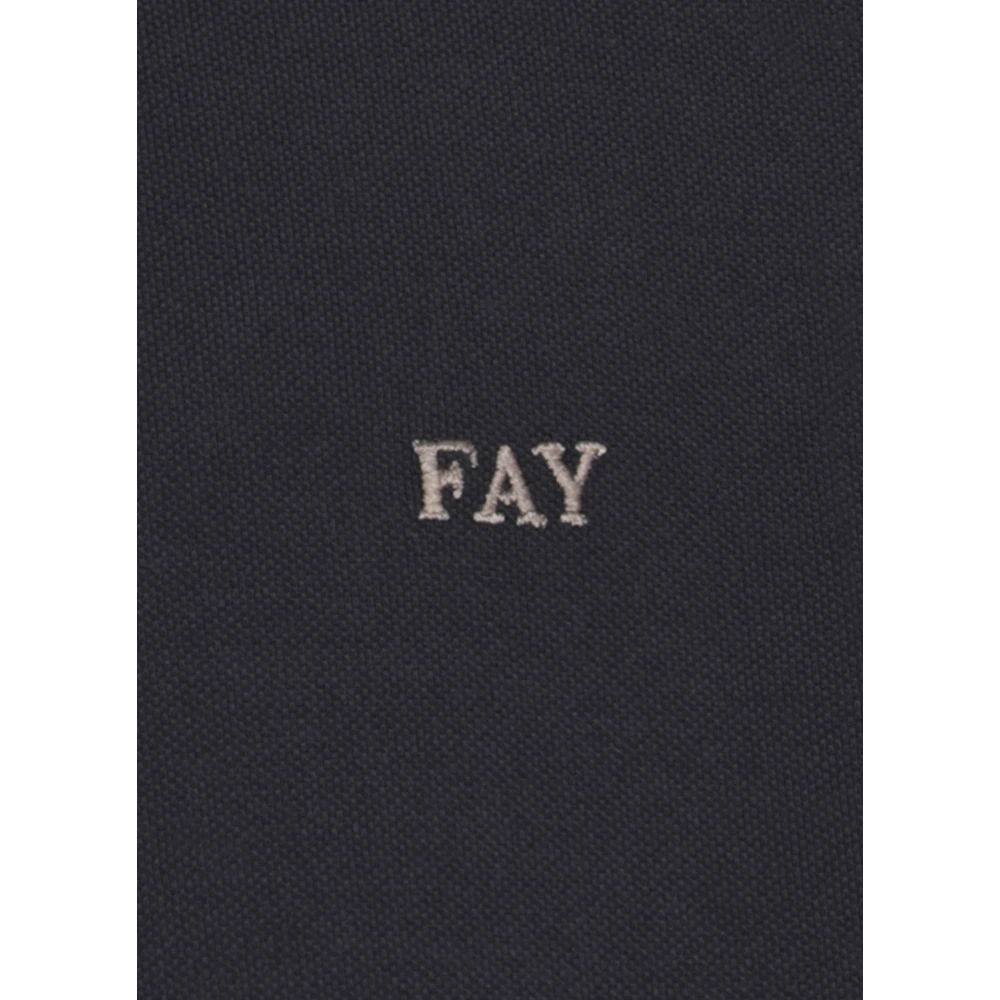 Fay Blauw Poloshirt met Geborduurd Logo Blue Heren