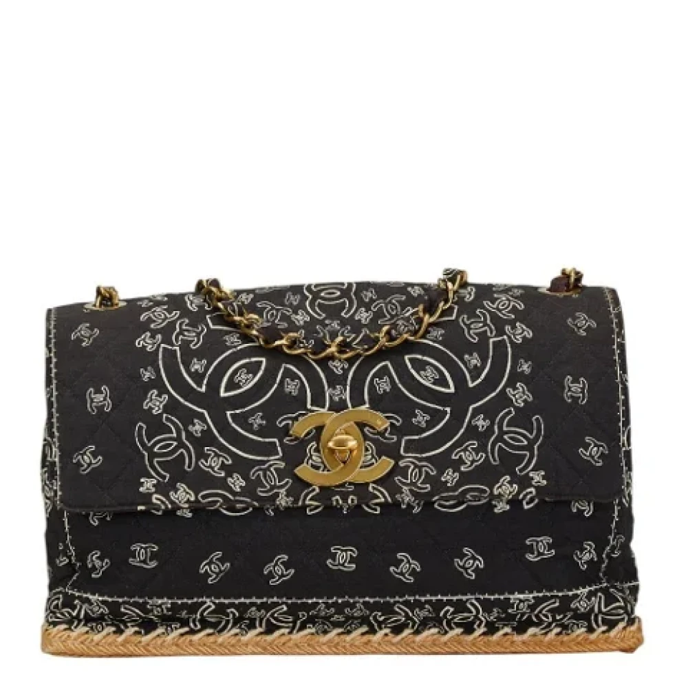 Chanel Vintage Pre-owned Cotton chanel-bags Black Dames