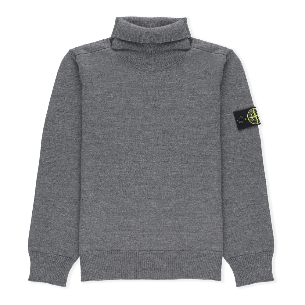 Stone Island Junior Ulltröja Hög Hals Gray, Pojke