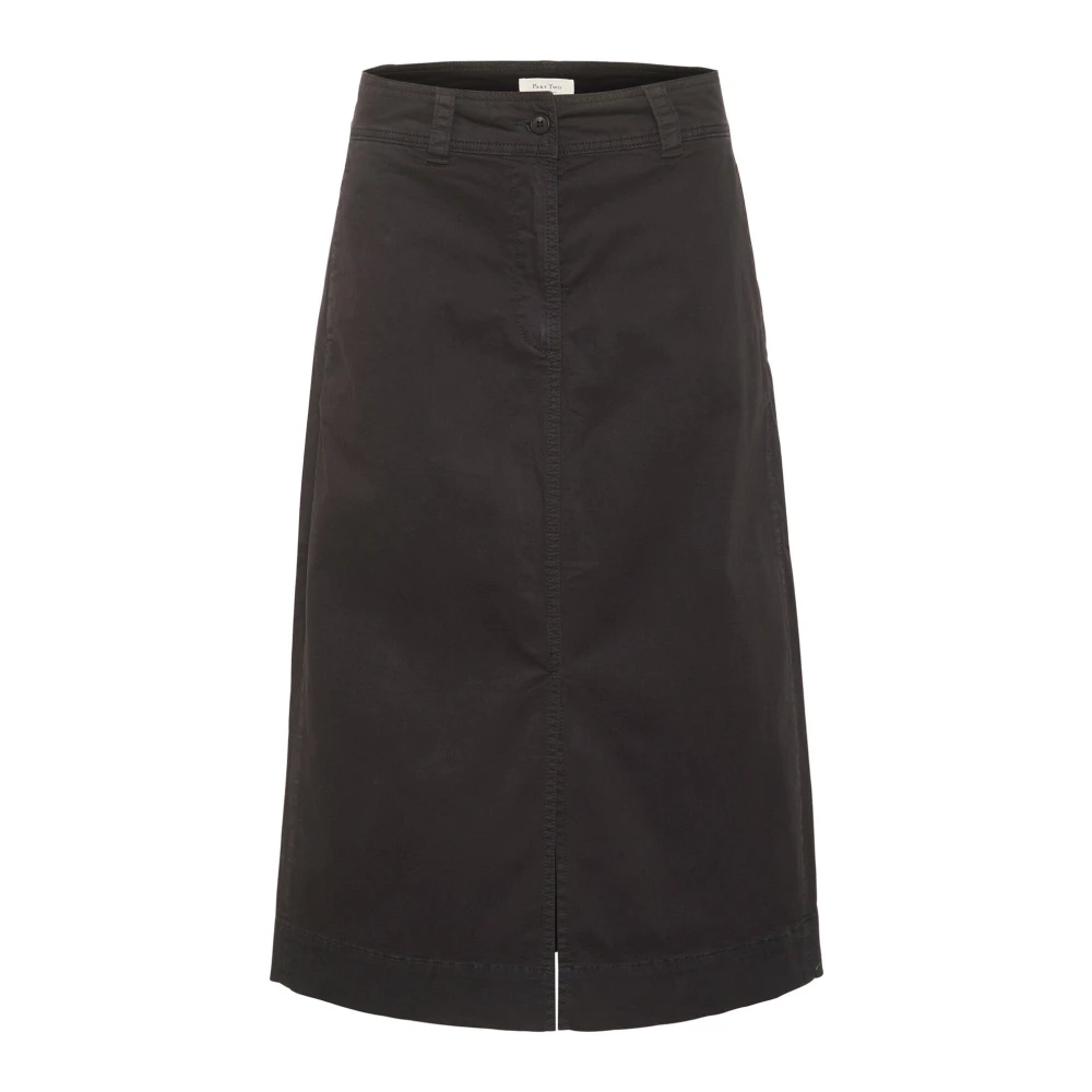 Part Two Women's Brown Midi Skirts, 2XL, Blue Graphite Skirt A-Line Style