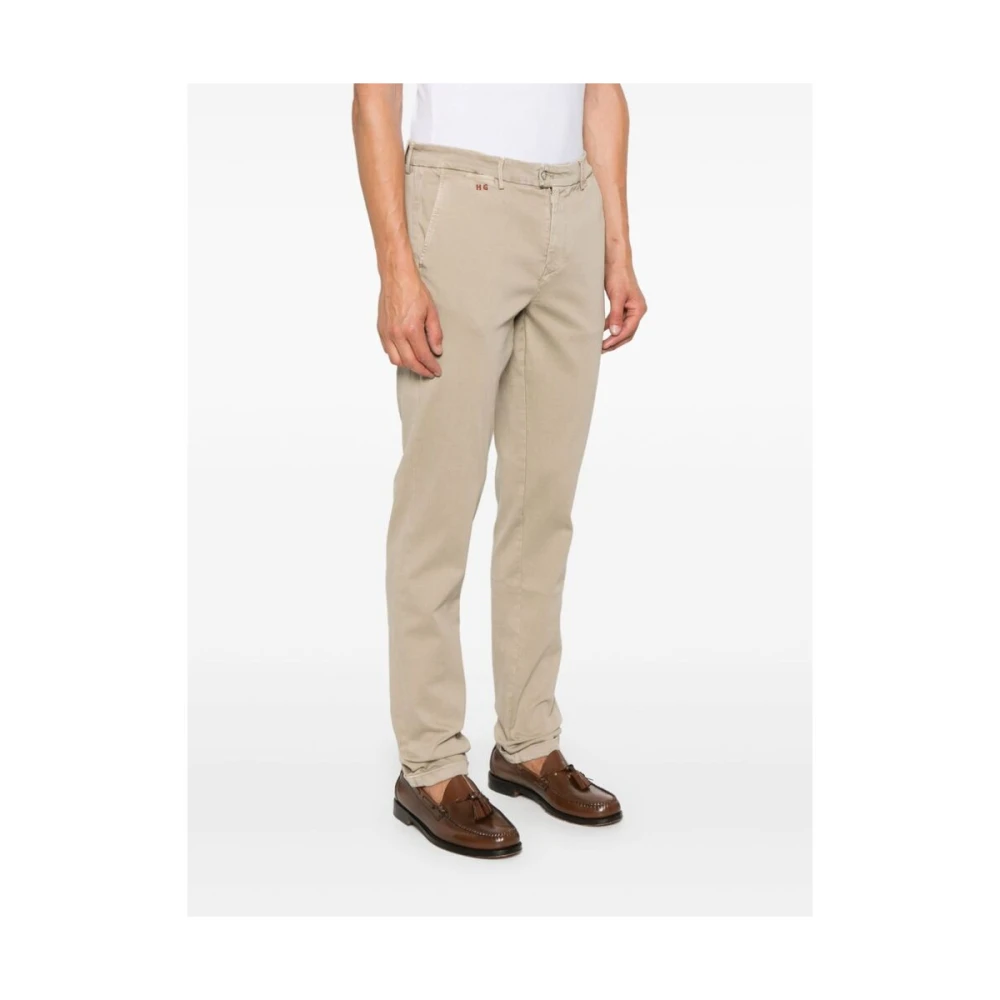Tramarossa Beige Twill Weave Straight Leg Broek Beige Heren