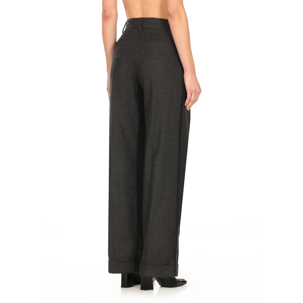 Antonelli Firenze Grijze Wollen Broek met Zakken Gray Dames